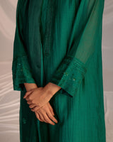 EMBROIDERED TUNIC TROUSER SET- EVERGREEN