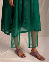 EMBROIDERED TUNIC TROUSER SET- EVERGREEN