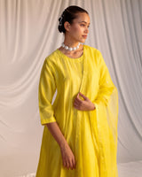 HAND EMBROIDERED DUPATTA- LIME GREEN