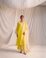 EMBROIDERED TUNIC TROUSER SET- LIME GREEN