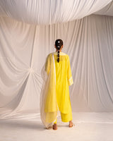 EMBROIDERED TUNIC TROUSER SET- LIME GREEN