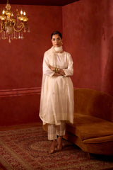 EMBROIDERED TUNIC TROUSER SET- PEARL