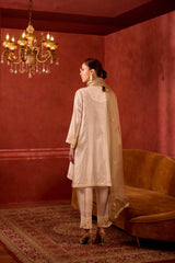 EMBROIDERED TUNIC TROUSER SET- PEARL