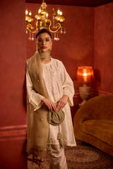EMBROIDERED TUNIC TROUSER SET- PEARL