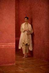 EMBROIDERED TUNIC TROUSER SET- OAT
