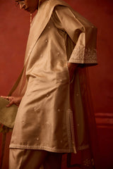 EMBROIDERED TUNIC TROUSER SET- OAT