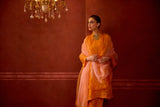 HAND EMBROIDERED DUPATTA- APRICOT BLUSH OMBRE