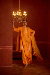 EMBROIDERED TUNIC TROUSER SET- APRICOT