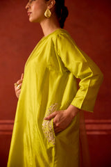 EMBROIDERED TUNIC TROUSER SET- MEADOWS/OAT