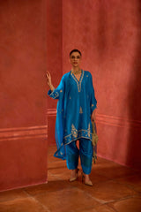 HAND EMBROIDERED DUPATTA- TURQ