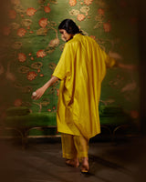 EMBROIDERED TUNIC TROUSER SET- MUSTARD