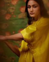 EMBROIDERED TUNIC TROUSER SET- MUSTARD