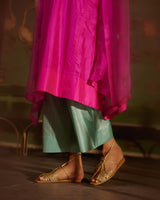 EMBROIDERED TUNIC TROUSER SET- HOT PINK