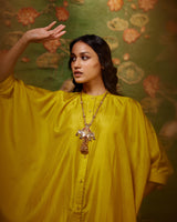 EMBROIDERED TUNIC TROUSER SET- MUSTARD