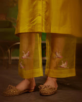 EMBROIDERED TUNIC TROUSER SET- MUSTARD