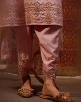EMBROIDERED TUNIC TROUSER SET- BLUSH