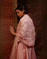 HAND EMBROIDERED DUPATTA- BLUSH