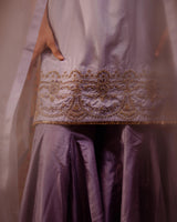 EMBROIDERED TUNIC TROUSER SET- LILAC