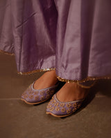 EMBROIDERED TUNIC TROUSER SET- LILAC