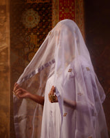 HAND EMBROIDERED DUPATTA- LILAC