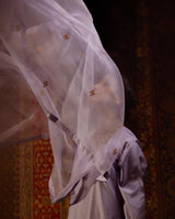 HAND EMBROIDERED DUPATTA- LILAC