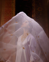 HAND EMBROIDERED DUPATTA- LILAC