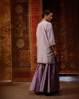 EMBROIDERED TUNIC TROUSER SET- LILAC