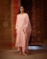 EMBROIDERED TUNIC TROUSER SET- BLUSH