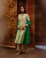 EMBROIDERED TUNIC TROUSER SET- VIRGIN