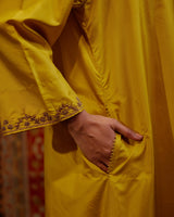 EMBROIDERED TUNIC TROUSER SET- MUSTARD