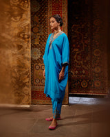 EMBROIDERED TUNIC TROUSER SET- FIROZI