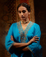 EMBROIDERED TUNIC TROUSER SET- FIROZI