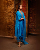 EMBROIDERED TUNIC TROUSER SET- FIROZI