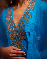 EMBROIDERED TUNIC TROUSER SET- FIROZI