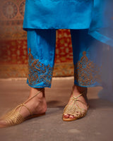 EMBROIDERED TUNIC TROUSER SET- FIROZI