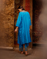 EMBROIDERED TUNIC TROUSER SET- FIROZI