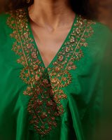 EMBROIDERED TUNIC TROUSER SET- GREEN