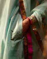 EMBROIDERED TUNIC TROUSER SET- AQUA