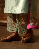 EMBROIDERED TUNIC TROUSER SET- AQUA