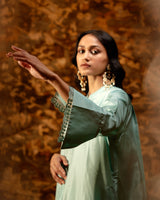 EMBROIDERED TUNIC TROUSER SET- AQUA