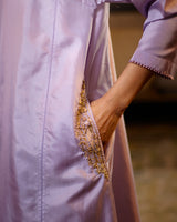 EMBROIDERED TUNIC TROUSER SET- LILAC