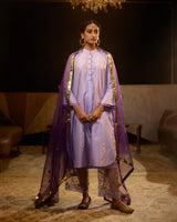 EMBROIDERED TUNIC TROUSER SET- LILAC