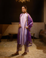EMBROIDERED TUNIC TROUSER SET- LILAC