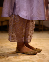 EMBROIDERED TUNIC TROUSER SET- LILAC