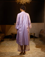 EMBROIDERED TUNIC TROUSER SET- LILAC