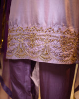 EMBROIDERED TUNIC TROUSER SET- LILAC