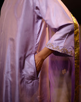 EMBROIDERED TUNIC TROUSER SET- LILAC