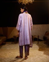 EMBROIDERED TUNIC TROUSER SET- LILAC