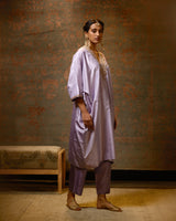 EMBROIDERED TUNIC TROUSER SET- LILAC