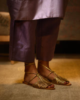 EMBROIDERED TUNIC TROUSER SET- LILAC